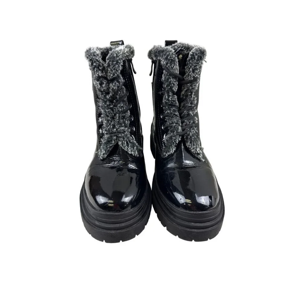 Aquatherm Lyn Women's Boots Faux Fur Waterproof Black Temp Rated Size 8 NEW